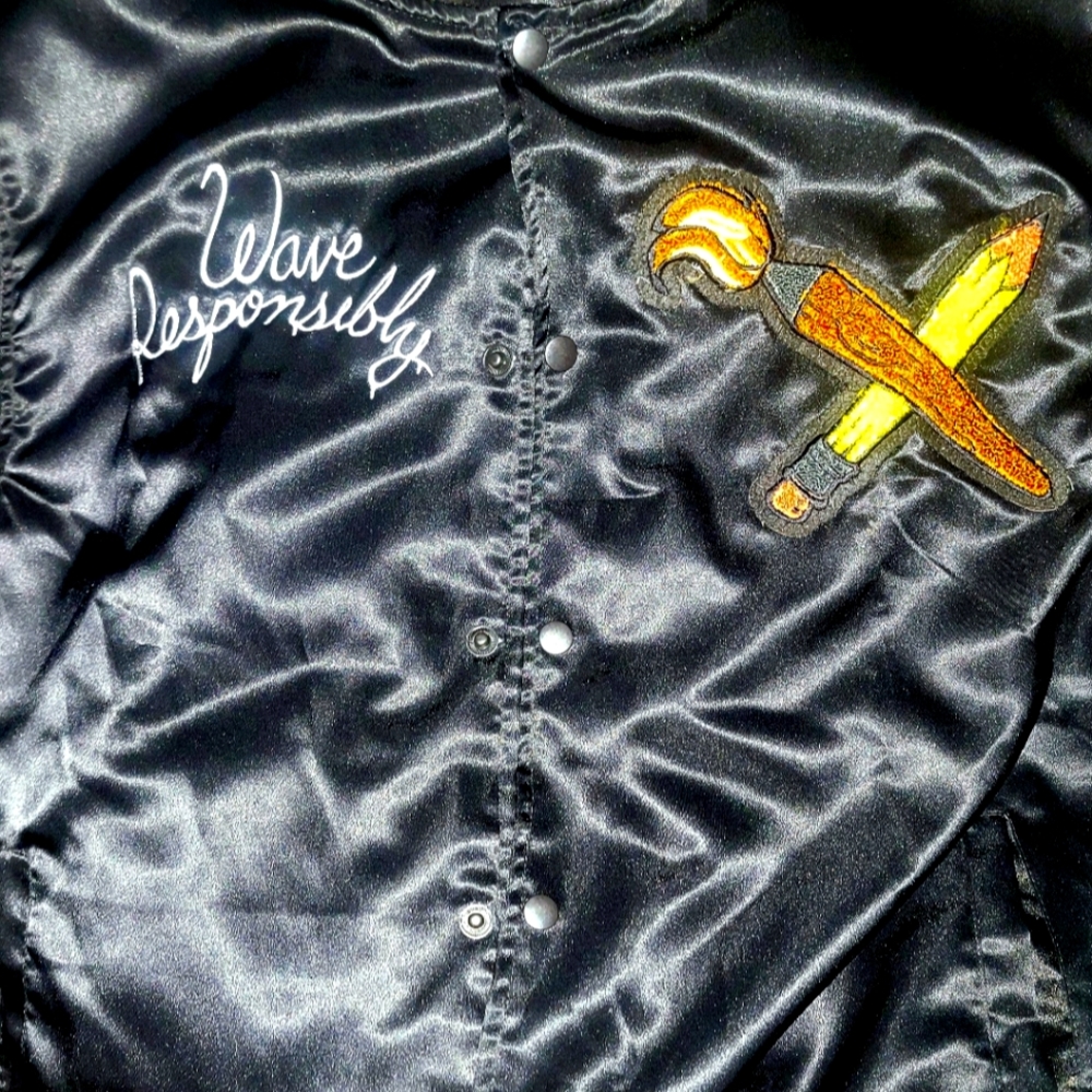 Wave Responsibly Satin Bomber Jacket Dopest Up and Coming brand out of NY
